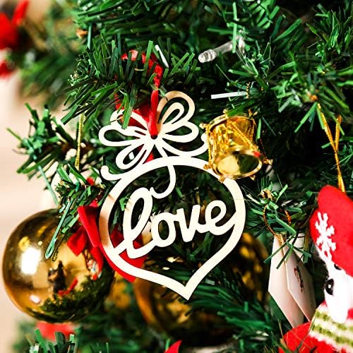 Bememo 30 Adet Noel Ahşap Hollow Süsler Noel Ağacı Asılı Etiketleri El Sanatları Kolye Dekor Noel Tatili Düğün Süslemeleri
