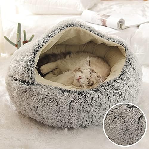 Kedi Evi Kedi Yatak Kış Uzun Peluş Pet Kedi Yatak Yuvarlak Kedi Yastık Kedi Evi 2 İn 1 Sıcak Kedi Sepeti Kedi Uyku Çanta Kedi
