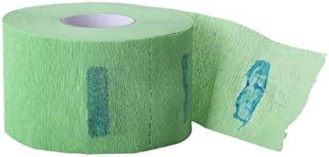 SouiWuzi Boyun Kağıt Şeritler Boyun Bandı Kuaförlük Doku Tek Kullanımlık Yeşil Sıkı Wrap Salon Kuaför Malzemeleri için 5 Rolls