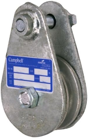 Campbell 4099NC 3 Bağlantısız Tek Çelik Damla Yan Tel Halat Koparma Bloğu, 2 Ton Yük Kapasitesi, 3 Kasnak