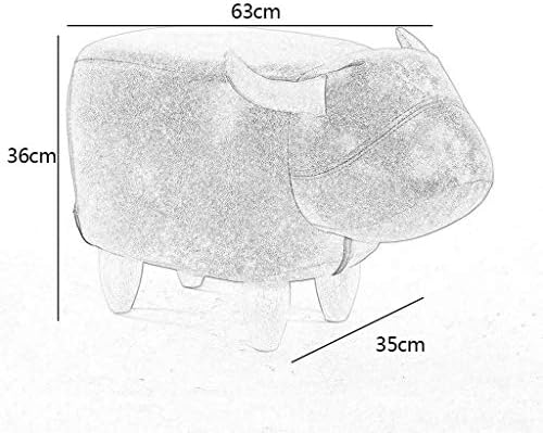 Tabure Tabureler Katı Ahşap Kanepe Dışkı Depolama Dışkı Testi Ayakkabı Raf Yaratıcı Mobilya Sığır Modeli (Renk: B)