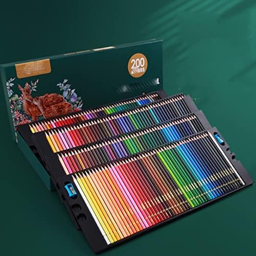 YKBTP 200 Profesyonel Yağlı renkli kurşun kalem seti Suluboya Çizim renkli kalemler Ahşap renkli kalemler Çocuklar (Renk: A)