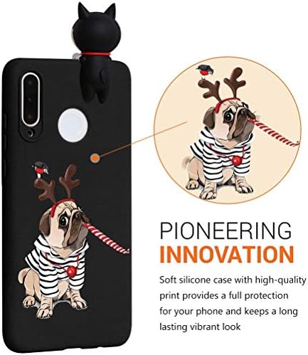 Eouine 3D Bebek telefon kılıfı için Samsung Galaxy A01 [5.7] Siyah Yumuşak Silikon Kılıf ile Sevimli Hayvan Oyuncak ve Karikatür