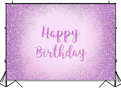 Avezano Mor Mutlu Doğum Günü Backdrop Kızlar Kadınlar için Yetişkin Doğum Günü Partisi Photobooth Süslemeleri Glitter Noktalar