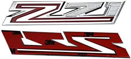 Küçük Z71 Amblem 3D Rozet Yolcu Yan Çamurluk Çıkartması Değiştirme 2010-2021 Silverado 1500 2500 3500 (Krom / Kırmızı)
