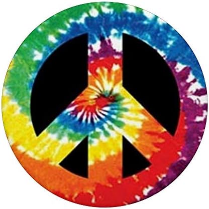 Psychedelic Barış İşareti Sembolleri Kravat Boyası Hippi Sanatı v171 PopSockets PopGrip: Telefonlar ve Tabletler için Değiştirilebilir