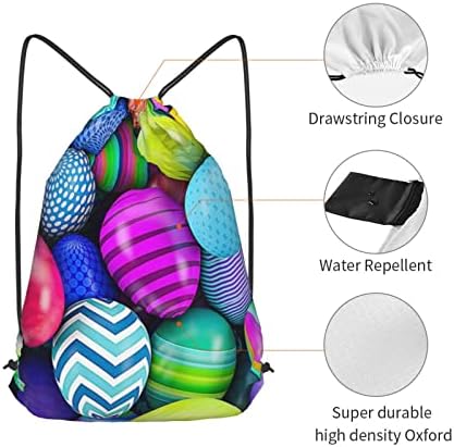 İpli sırt çantası renk Paskalya yumurtaları dize çanta Sackpack Cinch çuval spor çanta spor salonu alışveriş Yoga için