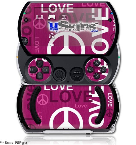 Aşk ve Barış Sıcak Pembe-Çıkartma Stili Kaplamalar (Sony pspgo'ya uyar)