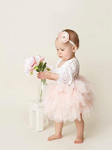 2Bunnies Kız Şakayık Dantel Geri A-Line Katmanlı Tutu Tül Çiçek Kız Elbise