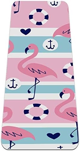 Unicey Flamingo Denizcilik Şerit Yoga Mat Kalın Kaymaz Yoga Paspaslar için Kadın ve Kız egzersiz matı Yumuşak Pilates Paspaslar,
