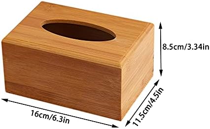 Bambu Doku Kutusu Kapağı / Tutacağı, Sürgülü Alt, Banyo, Ofis Masası için Standart Küp Doku Kutularına Uyar(6.3x4.5x3. 3inch)