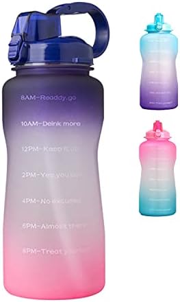 Beddıngınn Büyük 1 Galon/128 oz Sızdırmaz BPA Ücretsiz İçme Suyu Şişesi ile Zaman İşaretleyici ve Saman,Fitness ve Açık Meraklıları
