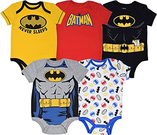 Warner Bros. Erkek Bebek 5'li Takım Elbise-Batman, Robin, Joker ve Riddler